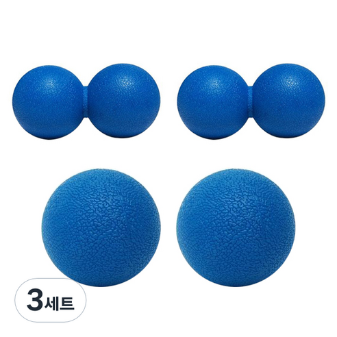 에어서핑 지압 마사지볼 싱글 2p + 땅콩 2p 세트, 블루, 3세트