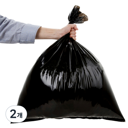 [국내생산] 담다 쓰레기용 비닐 봉투 검정 50p, 100L, 2개