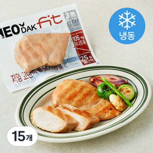 허닭 FIT 저염 고단백 통 닭가슴살 훈제맛 (냉동), 100g, 15개