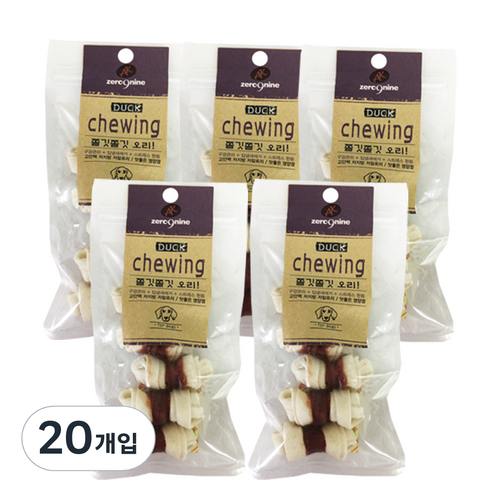 제로나인 츄잉 강아지껌 5p, 오리맛, 60g, 20개입