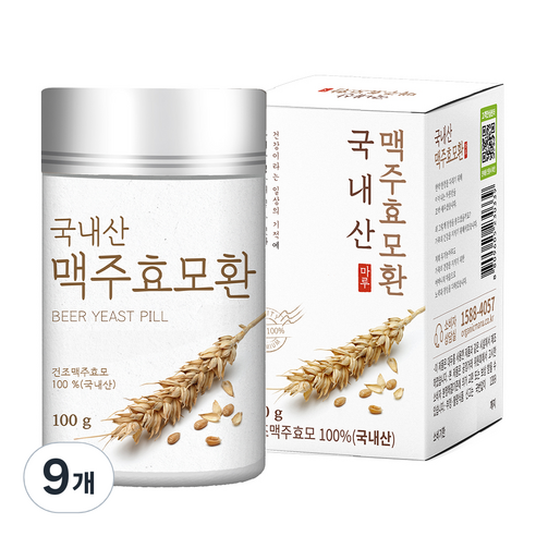 국내산 맥주효모환, 9개, 100g