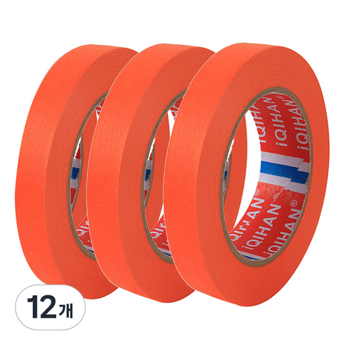 다다 칼라 마스킹 종이테이프 15mm x 15m, 오렌지, 12개