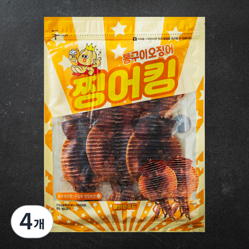 해맑은푸드 찡어킹 통구이오징어, 4개, 150g(소, 5미)