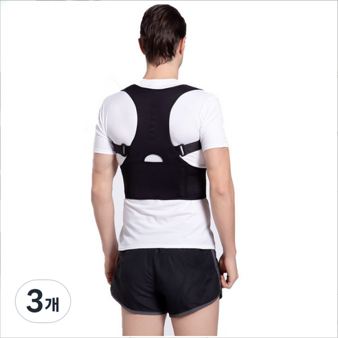 나음다름 성인 자세 밴드 블랙 S, 3개