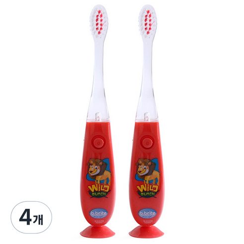 비브라이트 LED 유아칫솔 F-95W, 사자 (레드), 1개입, 4개