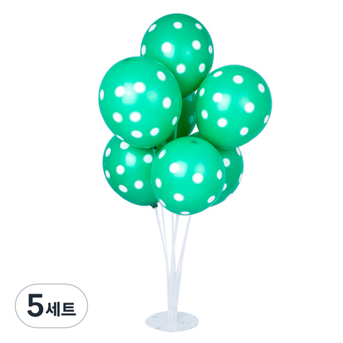 파티쇼 풍선꽂이 장식세트 70cm, 도트라이트그린, 5세트
