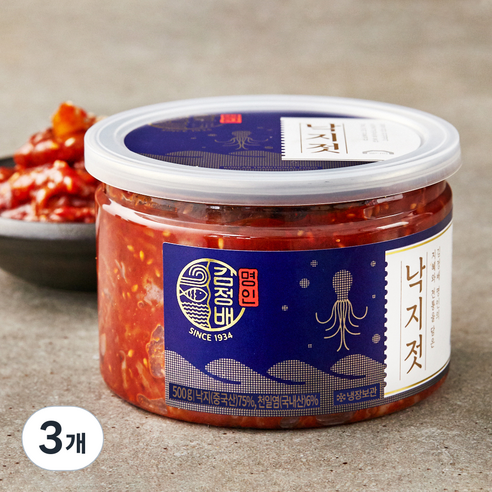 굴다리 김정배 명인젓갈 낙지젓, 500g, 3개