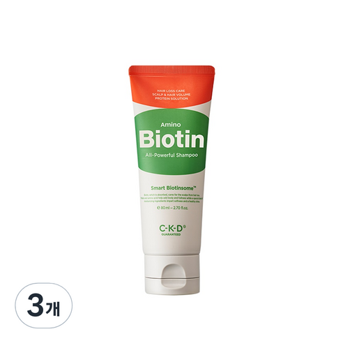 아미노 비오틴 올파워풀 샴푸, 80ml, 3개