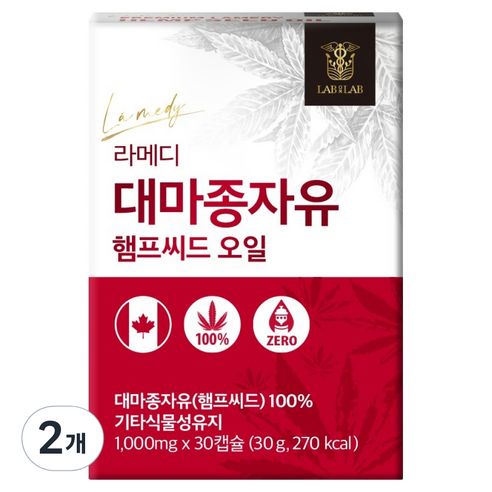 랩온랩 대마종자유 햄프씨드 오일 30p, 30정, 2개