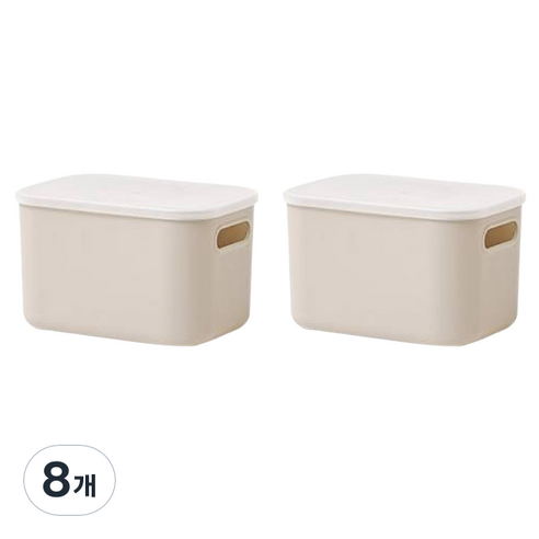 룸앤홈 애니 팬트리 수납박스, 베이지, S(180 x 260 x 160 mm), 8개