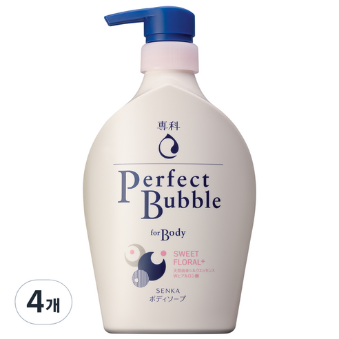 센카 퍼펙트 버블 포 바디워시 스위트 플로럴 N, 500ml, 4개