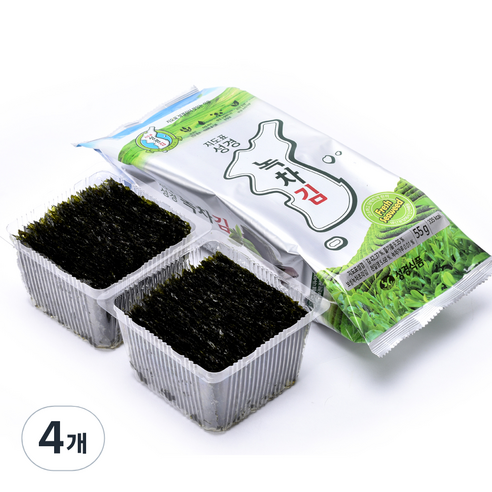 지도표성경 보성녹차 조각김, 55g, 4개