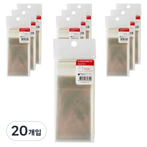 포포팬시 OPP 접착 포장팩 1호 80p, 무지, 20개입
