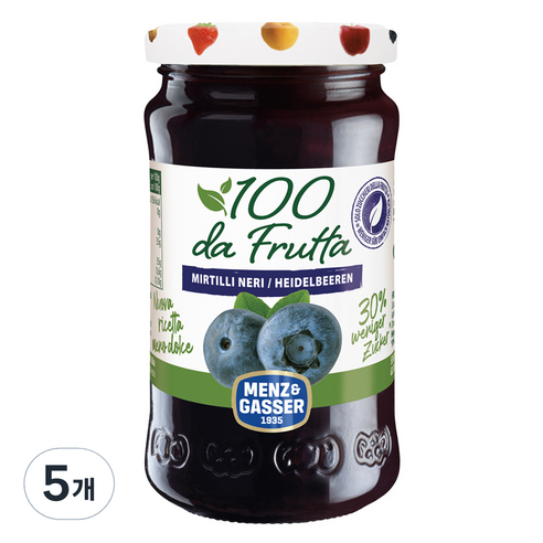멘즈앤가써 블루베리잼, 5개, 240g