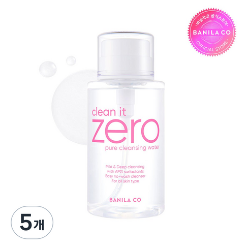 바닐라코 클린잇제로 퓨어 클렌징워터 내수, 310ml, 5개