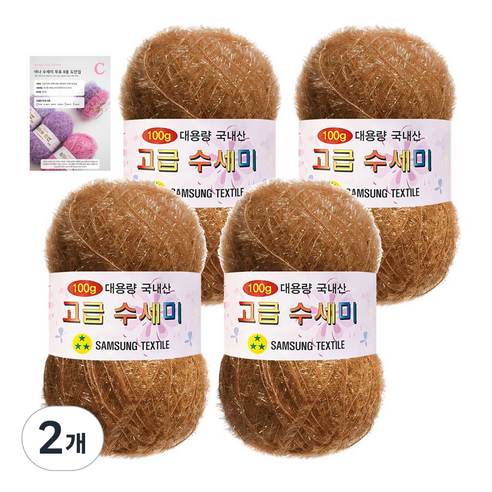 야나 대용량 수세미 100g x 4p + C 인쇄도안 8종 세트, 142 카멜, 2개