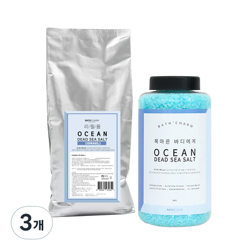 바스참 사해소금 오션 리필용, 1kg, 3개