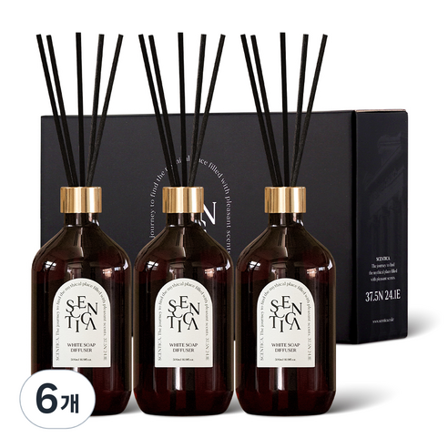 센티카 프리미엄 대용량 디퓨저 500ml x 3p, 03 화이트솝, 6개
