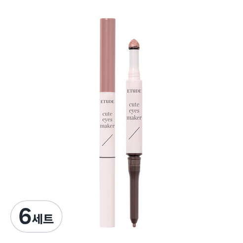 에뛰드 애교살 메이커 라이너 0.1g + 글리터 0.5g 세트, 샴페인 누드, 6세트
