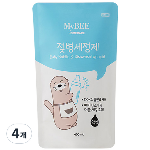마이비 젖병세정제 액상형 리필, 400ml, 4개