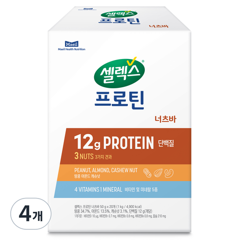 셀렉스 프로틴 너츠바, 1kg, 4개