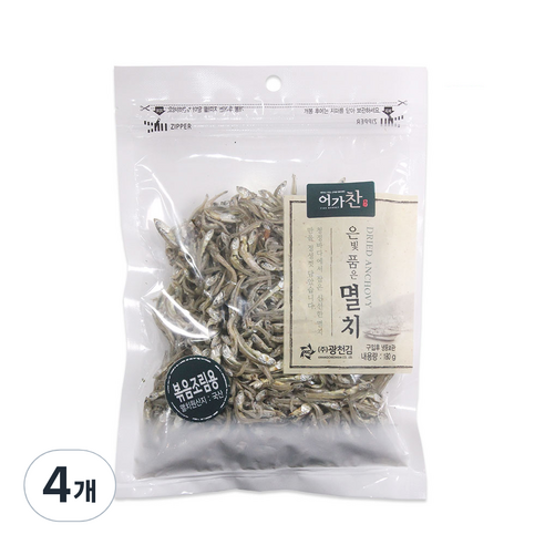 어가찬 은빛 품은 볶음조림용 멸치, 180g, 4개