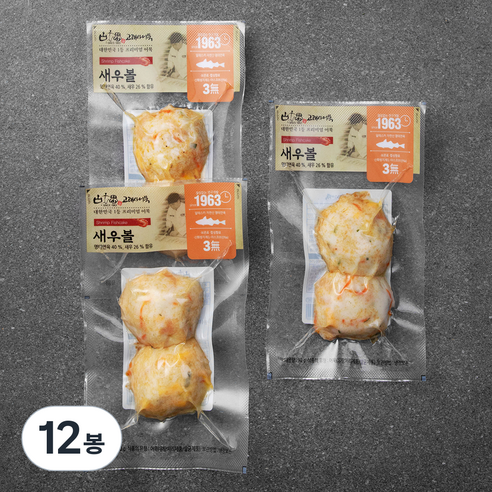 고래사어묵 새우볼 어묵, 90g, 12봉
