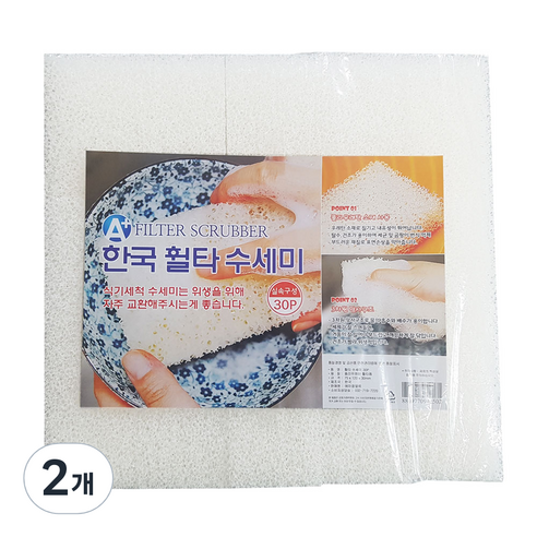 에이플 한국 휠타 수세미, 30개, 2개