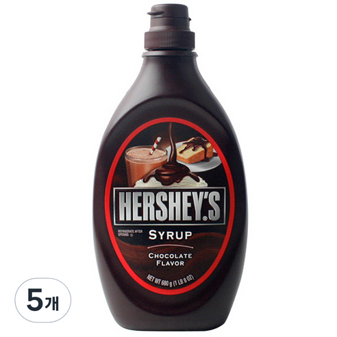 허쉬 초콜릿 시럽, 680g, 5개