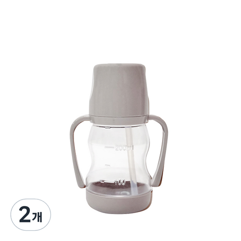 아가프라 라온 빨대컵 250ml, 2개, Gray