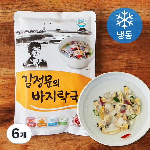 김정문의 바지락국 (냉동), 500g, 6개