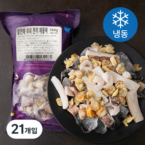 알찬해 쏙쏙 한끼 해물팩 (냉동), 80g, 21개입