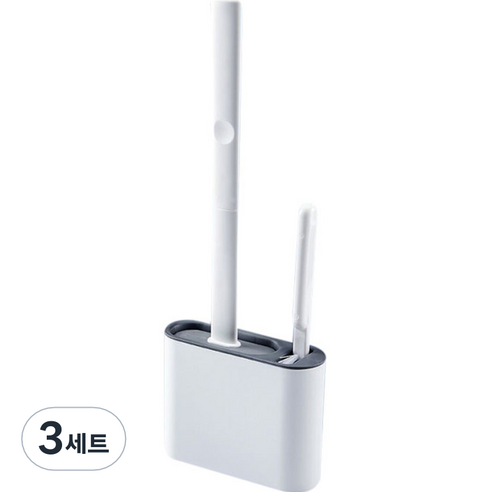 더자카 벽걸이형 욕실 변기솔 + 청소브러쉬 세트, 그레이, 3세트