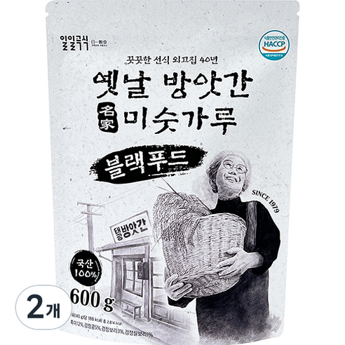일일곡식 옛날 방앗간 미숫가루 블랙푸드, 600g, 2개
