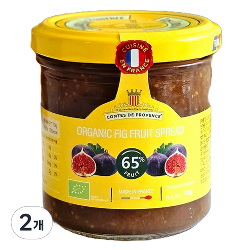 꼼드프로방스 유기농 무화과 잼, 170g, 2개