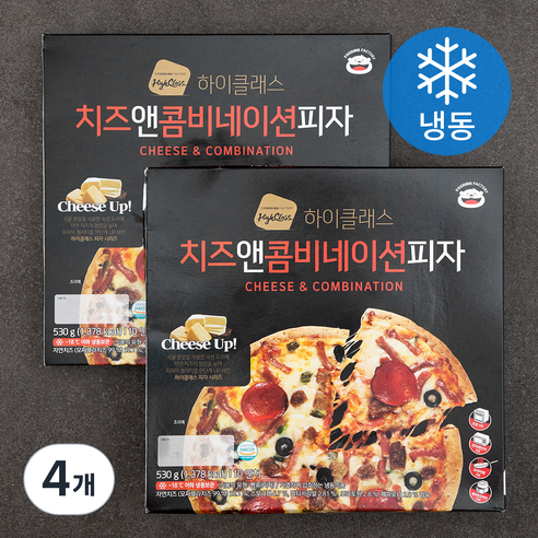 푸딩팩토리 하이클래스 치즈앤 콤비네이션 피자 (냉동), 530g, 4개