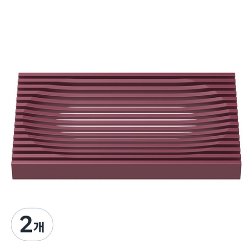 푸트로랩 아이디어 굿 물빠짐 욕실 비누 받침, 카민, 2개
