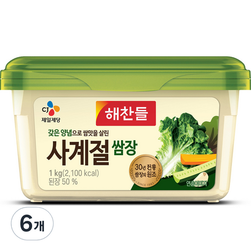 해찬들 사계절 쌈장, 1kg, 6개