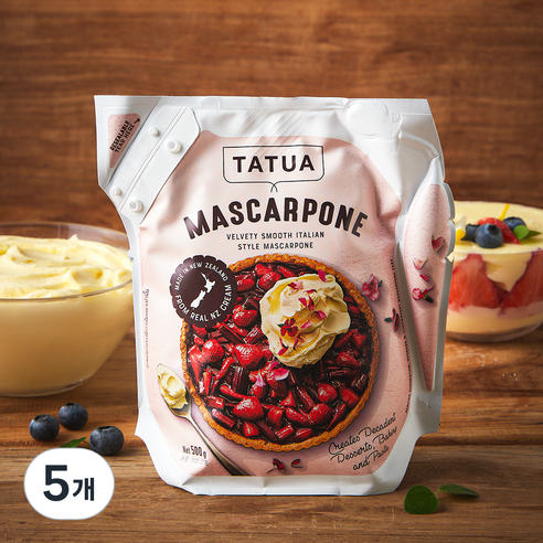 타투아 마스카포네 치즈, 500g, 1개입, 5개