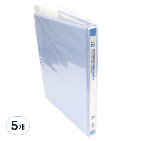 알파 투명 D링 A4 바인더 AT 3공 2cm, 혼합 색상, 5개