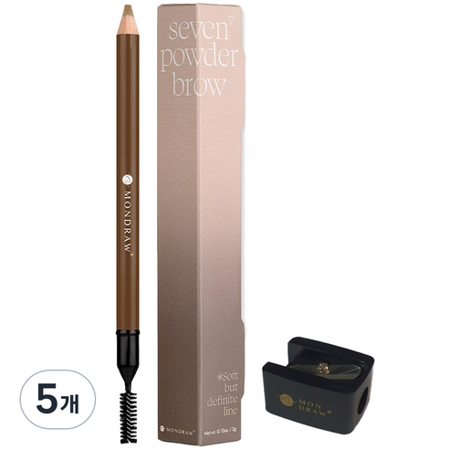 몬드로우 세븐 파우더 아이브로우 펜슬 3g, Walnut Brown, 5개