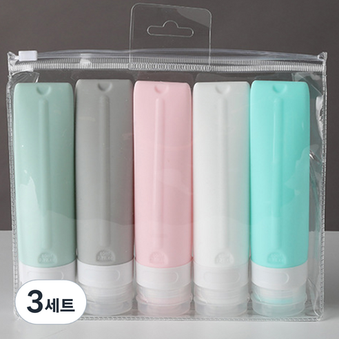 여행용 실리콘 튜브 공병 80ml x 5종 세트, 3세트