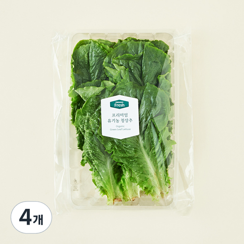 프리미엄 유기농 청상추, 120g, 4개