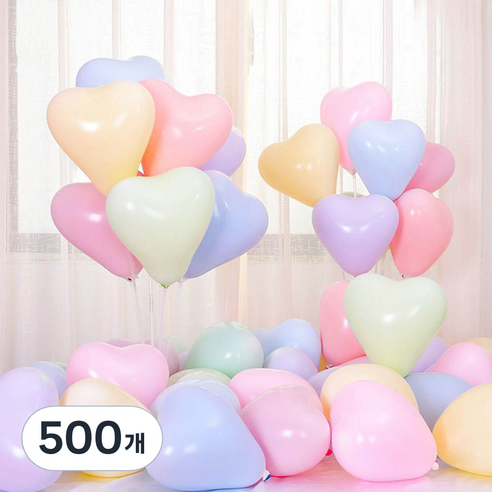 마카롱 하트 풍선, 500개, 랜덤발송