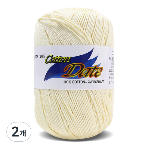 니뜨 코튼 데이트 실 75g, 15 아이보리, 2개