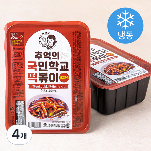 추억의 국민학교 떡볶이 매콤짜장맛 (냉동), 495g, 4개