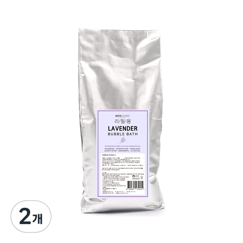 바스참 사해소금 버블바스 거품 입욕제 라벤더 리필용, 1kg, 2개