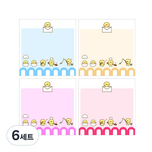 마켓노트 병아리 떡메모지 100p x 4종 세트, 6세트