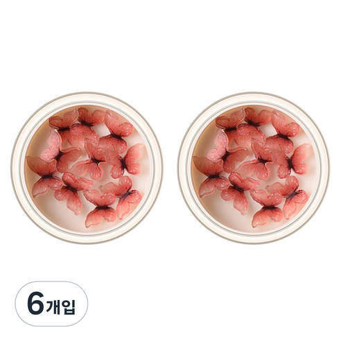 마켓A 나비 쥬얼리 네일아트 파츠, 6개입, 14레드