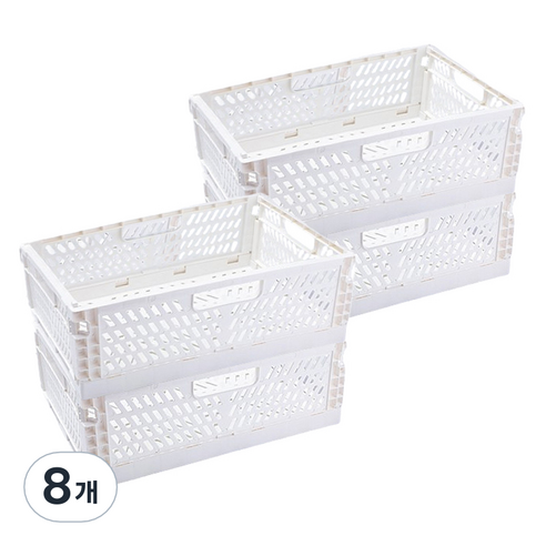 MF스토어 파스텔 접이식 선반 폴딩박스, 화이트, 8개